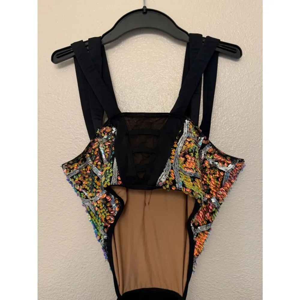 Tenth House solo Dance costume black maxi dress HEMISPHERE TH25277 XLA adult